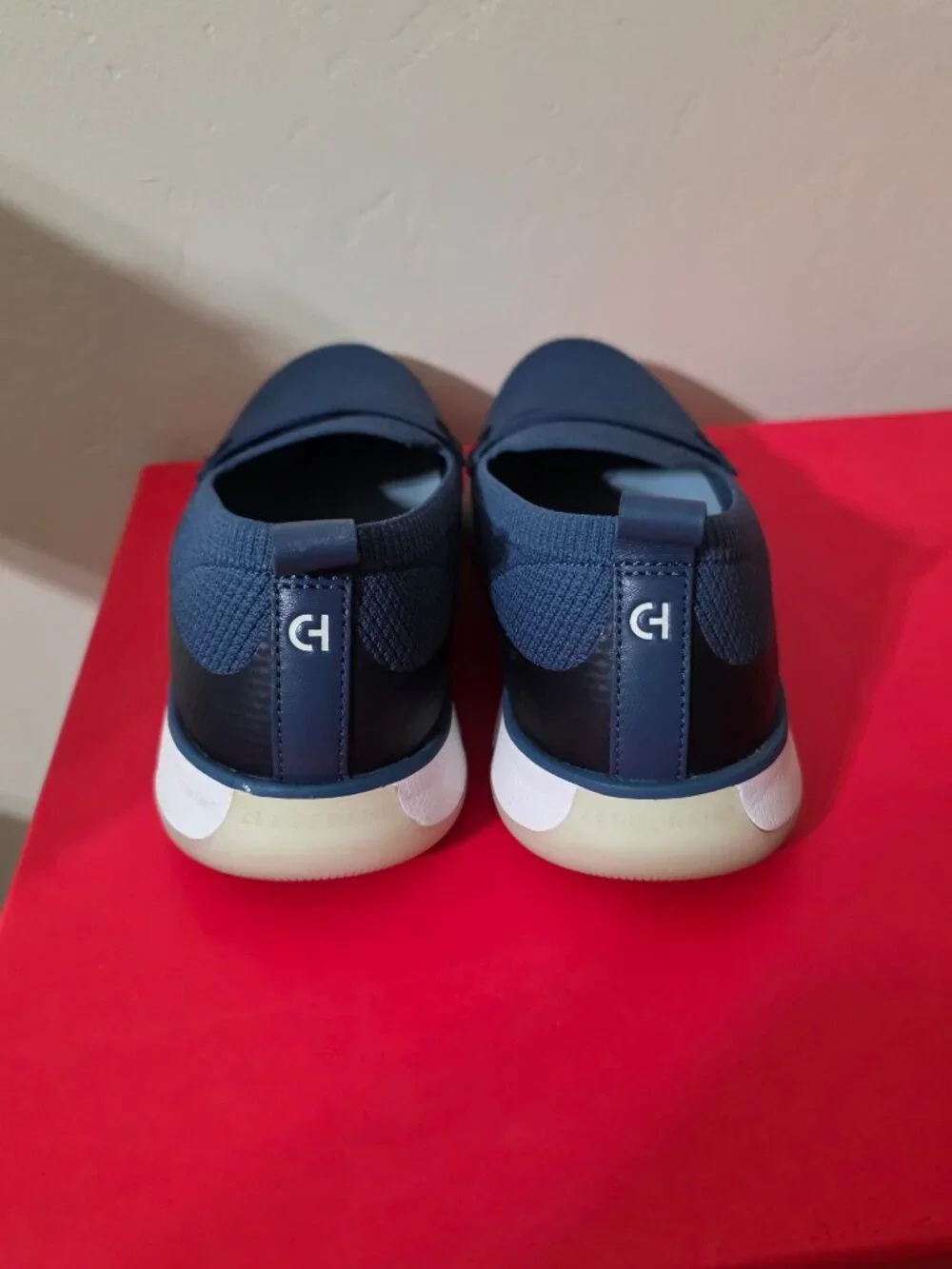 Cole Haan 4.ZERØGRAND Knit Loafers Navy Blue Women's 8.5 B  Worn Twice